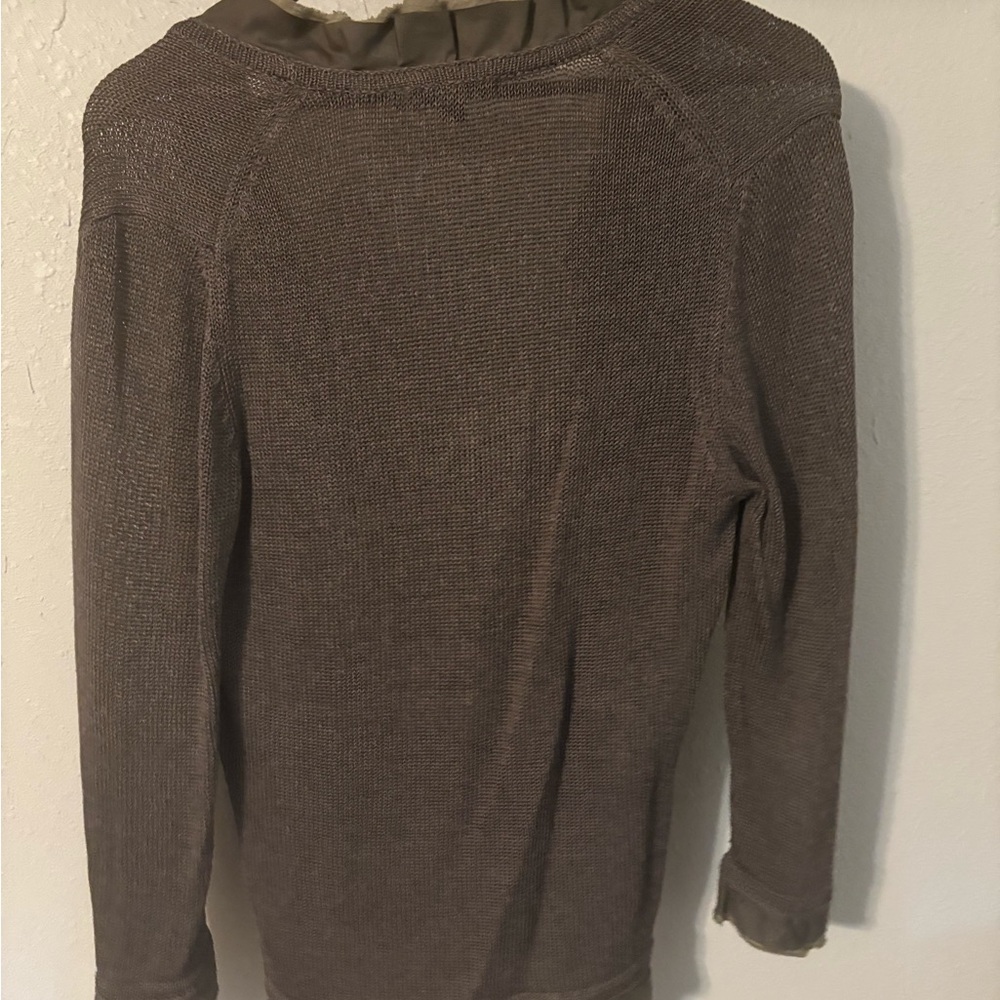 Boden Olive Brown Ruffle Cardigan - Picture 4 of 9